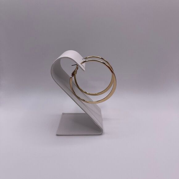 Saks Fifth Avenue Women's Gold Tone Sleek Hoop Earrings - Picture 4 of 11